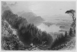 I Laghi Inferiori e Torc, Killarney, dalla Cascata di Torc da William Henry (after) Bartlett