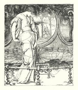 La Dama di Shalott (incisione) da William Henry (after) Hunt