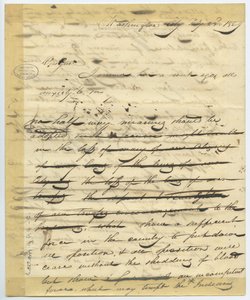 Bozza di lettera di William H. Ashley, Washington, inizia -“Caro Genl, sono arrivato qui una settimana fa . . .” da William Henry Ashley