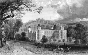 Audley End, Essex, inciso da Henry Adlard, 1832 da William Henry Bartlett