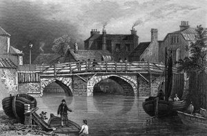 Ponte Bow, Essex, inciso da John Rogers, 1832 da William Henry Bartlett
