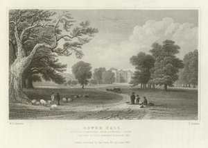 Bower Hall, Steeple Bumpstead, vicino a Haverhill, Essex, la residenza di Elly Anderson Stephens, Esquire da William Henry Bartlett