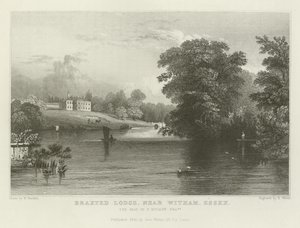 Braxted Lodge, vicino a Witham, Essex, la residenza di P Ducane, Esquire da William Henry Bartlett