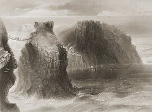 Ponte di corda di Carrick-a-Rede, contea di Antrim, Irlanda del Nord, da 
