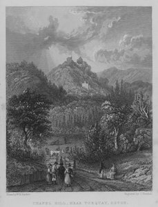 Chapel Hill, vicino a Torquay, Devon (incisione) da William Henry Bartlett