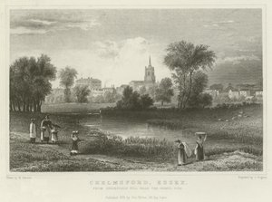 Chelmsford, Essex, da Springfield Hill, vicino alle Cave di Ghiaia da William Henry Bartlett