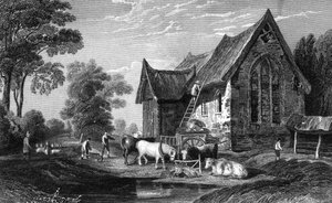 Abbazia di Coggeshall, Essex, pubblicato da George Virtue, 1833 da William Henry Bartlett