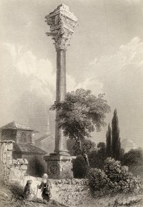 Colonna di Marciano, Istanbul, Turchia, inciso da H. Adlard da William Henry Bartlett