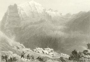 Dormeilleuse, Alpi Alte, la scena dei lavori di Felix Neff da William Henry Bartlett