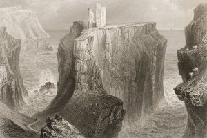 Castello di Dunseverick, contea di Antrim, Irlanda del Nord, da 