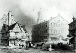 Faneuiel Hall, Boston da William Henry Bartlett