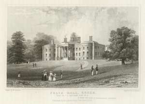 Felix Hall, Essex, residenza di C C Western, Esquire, MP da William Henry Bartlett