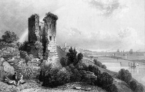 Castello di Hadleigh, Essex, inciso da Charles Mottram, 1832 da William Henry Bartlett