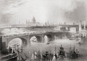 Londra, ponti di Southwark e Blackfriars sul fiume Tamigi, Londra, Inghilterra, da 