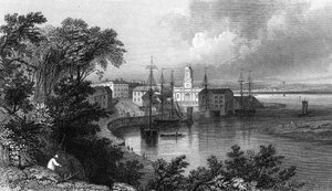 Mistley Quay, vicino a Harwich, Essex, inciso da John Rogers, 1832