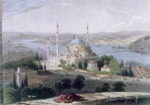 Moschea e tomba di Solimano, c.1850 da William Henry Bartlett