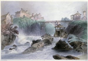Ponte a Sherbrooke - in "Canadian Scenery illustrated" di William Henri Bartlett, ed. George Virtue da William Henry Bartlett