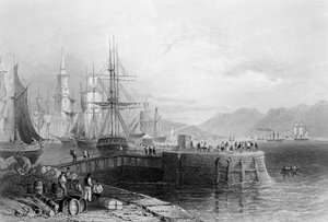 Port Glasgow, inciso da J.W. Appleton, 1841 (incisione) da William Henry Bartlett