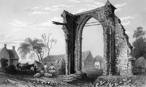 Rovine del Priorato di Bycknacre, Essex, inciso da William Tombleson da William Henry Bartlett
