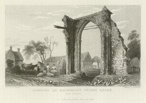 Rovine del Priorato di Bycknacre, Essex, vicino a Danbury da William Henry Bartlett