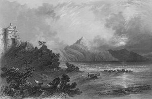 Resti del porto di Seleucia, vicino a Suadeah, con il Monte Casius in lontananza da William Henry Bartlett
