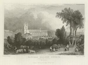 Chiesa di Saffron Walden, dal sud, Essex da William Henry Bartlett