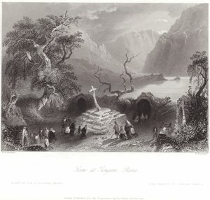 Scena a Gougane Barra nella contea di Cork da William Henry Bartlett