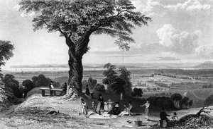 Scena da Laindon Hill, vicino a Horndon, Essex, inciso da Henry Wallis, 1832 da William Henry Bartlett