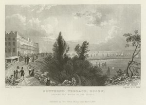 Southend Terrace, Essex, mostrando la foce del Tamigi da William Henry Bartlett