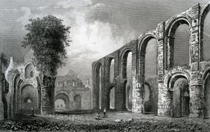 Chiesa del Priorato di San Botolph, Colchester, Essex, inciso da John Rogers, 1832 da William Henry Bartlett