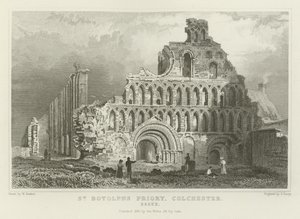 Priorato di San Botolph, Colchester, Essex da William Henry Bartlett