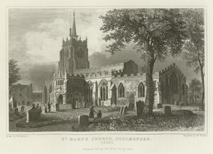 Chiesa di Santa Maria, Chelmsford, Essex da William Henry Bartlett