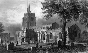 Chiesa di Santa Maria, Chelmsford, incisa da William Watkins, 1832 da William Henry Bartlett