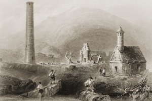 Le rovine di Glendalough, contea di Wicklow, Irlanda, da 