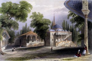 Terzo cortile del Serai Bownou, 1850 (acquatinta colorata)