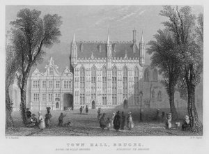 Municipio di Bruges da William Henry Bartlett