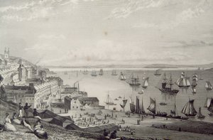 Veduta del porto di Cobh, verso Rostellan, Contea di Cork, Irlanda negli anni 1830, da 