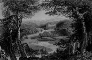 Veduta del castello di Drumlanrig, Dumfrieshire da William Henry Bartlett