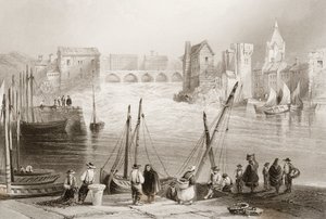 Veduta di Galway dal Claddagh, Contea di Galway, Irlanda, da 