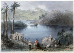 Vista del Lago e della Riva - in "Canadian scenery illustrated" di Bartlett W. H.