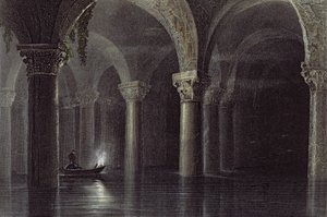 Yere Batan Serai (Le Cisterne) Istanbul, inciso da J.T. Willmore da William Henry Bartlett