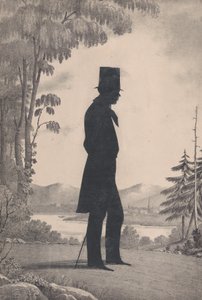 Silhouette di Edward Worth di Saco, Maine, 1828-83