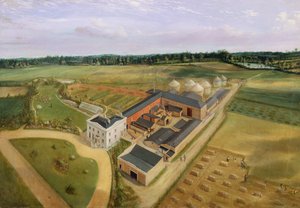 Tiptree Hall e Fattoria, Essex, c.1850-60 da William Henry Browne