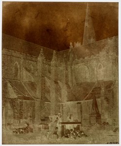 Due uomini posano nel cimitero della Cattedrale di San Patrizio, Dublino da William Henry Fox Talbot