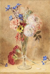 Fiori in un vaso di vetro da William Henry Hunt