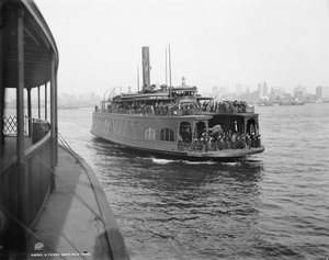 Un traghetto, New York, c.1900 (foto b/n)