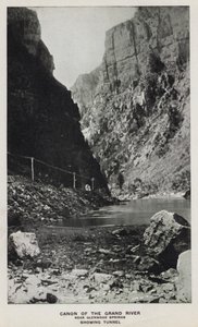 Canyon del Colorado: Canone del Grand River, vicino a Glenwood Springs, mostrando il tunnel da William Henry Jackson