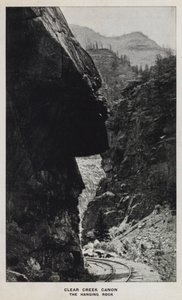 Canyon del Colorado: Clear Creek Canyon, La Roccia Sospesa (foto in bianco e nero) da William Henry Jackson