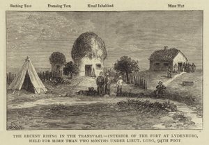 La recente rivolta nel Transvaal, interno del forte di Lydenburg, tenuto per più di due mesi dal tenente Long, 94° reggimento da William Henry James Boot