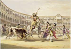 Toro che carica un picador, 1865 da William Henry Lake Price